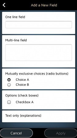 Lisää ja muokkaa lomakkeidesi kenttiä ehdottaaksesi vaihtoehtoja asiakkaillesi.